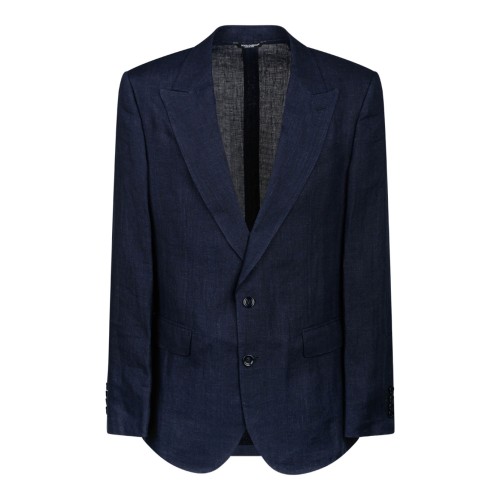 Single-Breasted Linen-Blend Jacket