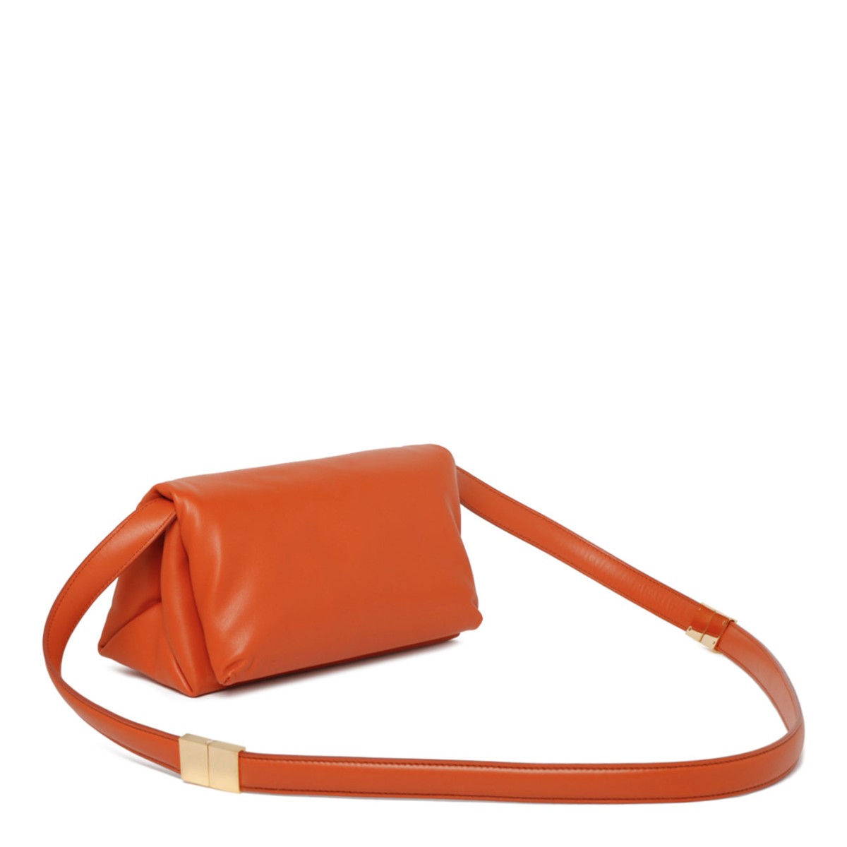 Sunset Orange Calf Leather Small Prisma Shoulder Bag