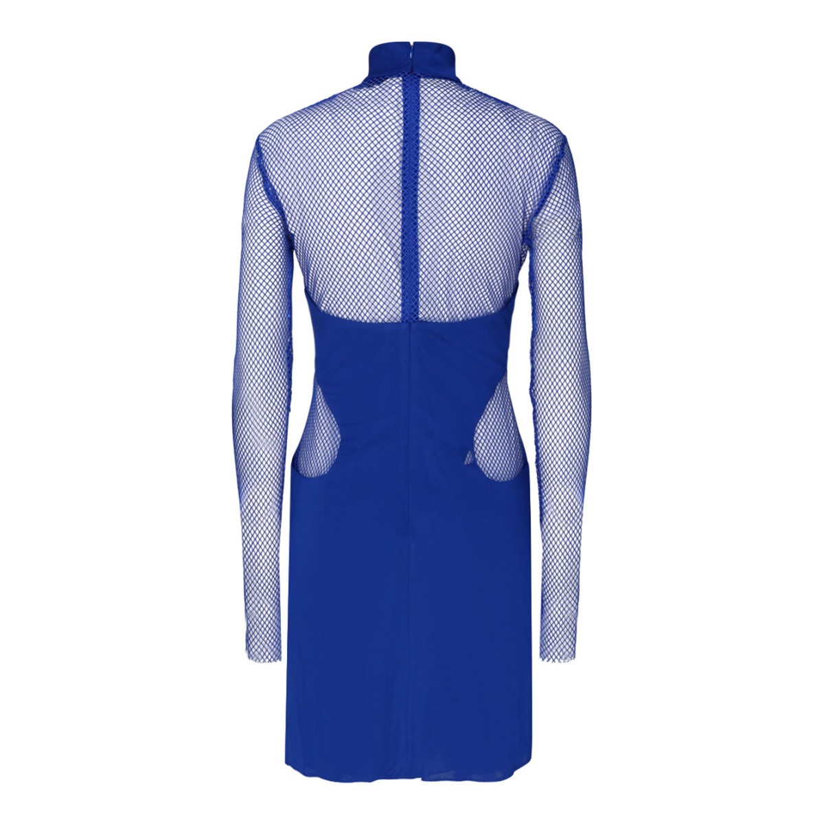 Cobalt blue Illusion Mesh Panel Minidress