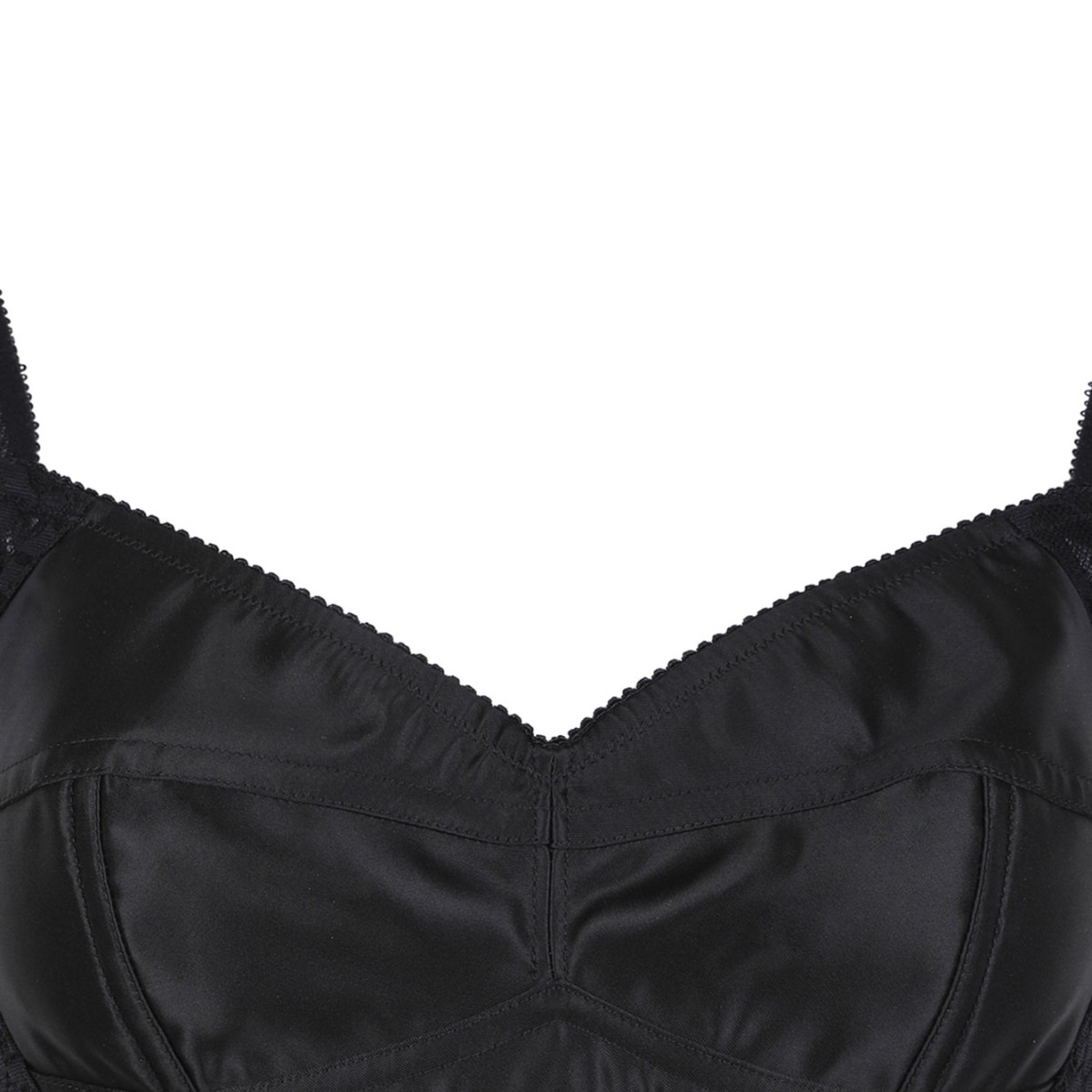 Black Corset Lace and Satin Top