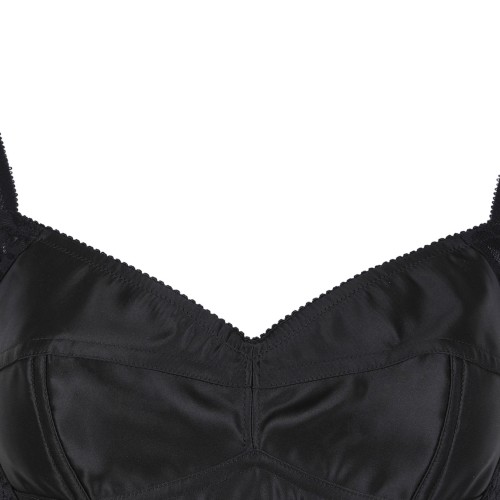 Black Corset Lace and Satin Top