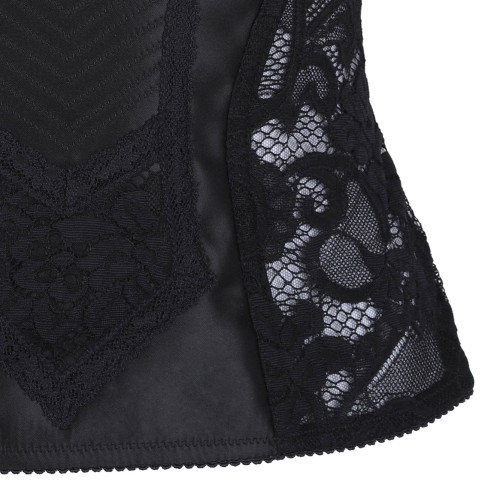 Black Corset Lace and Satin Top