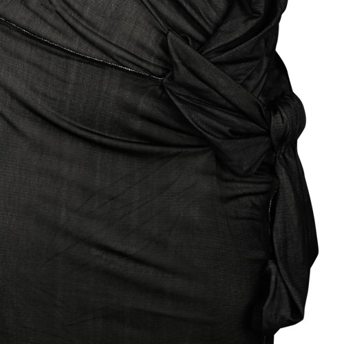 Black Asymmetrical Midi Dress