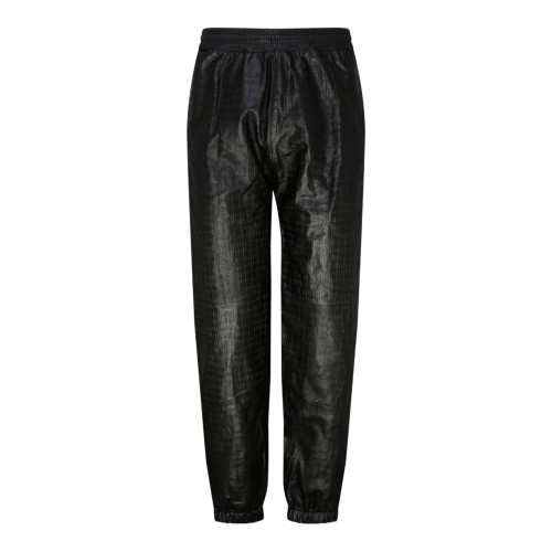 Black Nappa Leather Jogging Pants