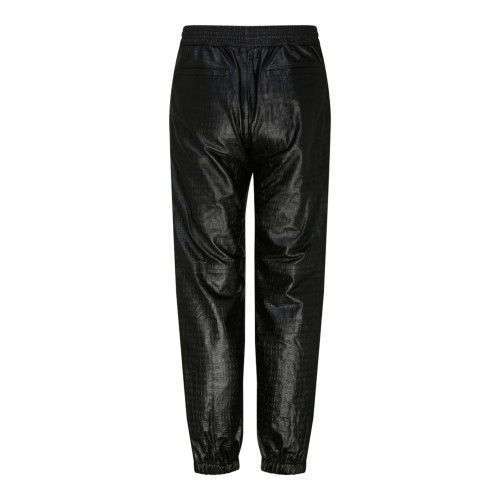 Black Nappa Leather Jogging Pants