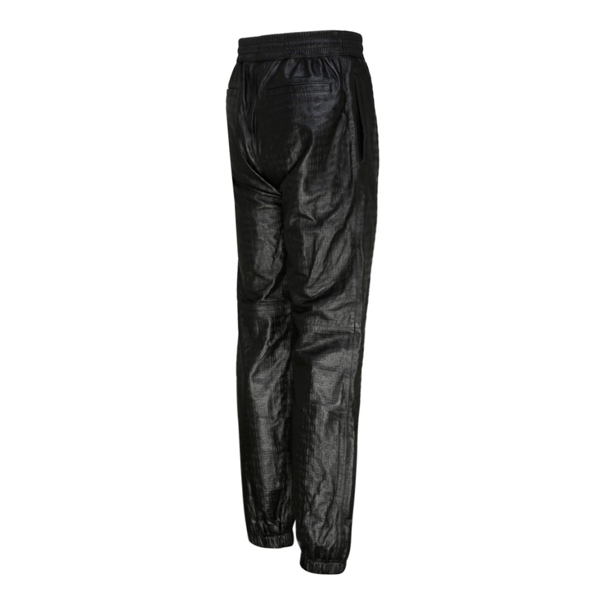 Black Nappa Leather Jogging Pants