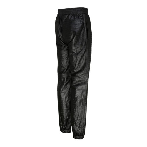 Black Nappa Leather Jogging Pants