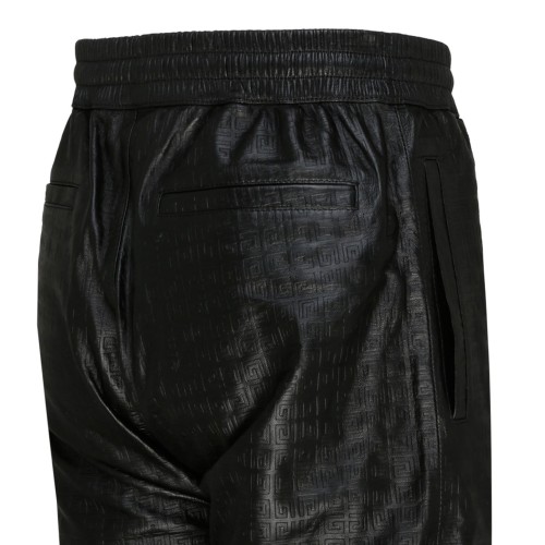 Black Nappa Leather Jogging Pants