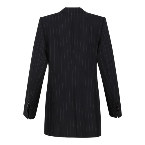 Single-Breasted Pinstripe Wool Turlington