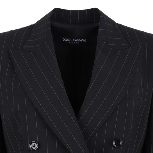 Single-Breasted Pinstripe Wool Turlington
