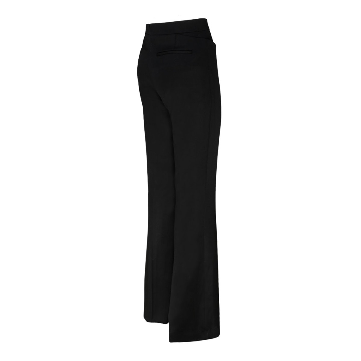 Black Virgin Wool High Waisted Flared Trousers
