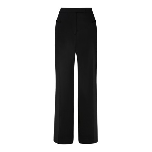 Black Virgin Wool High Waisted Flared Trousers 2