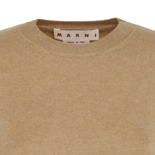 Dune Brown Cashmere Logo Embroidered Jumper