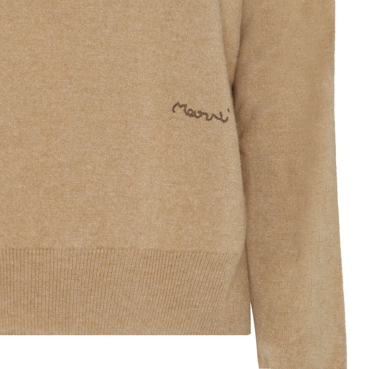 Dune Brown Cashmere Logo Embroidered Jumper