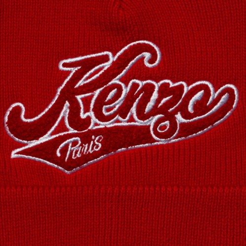 Bright Red Logo Patch Beanie 2