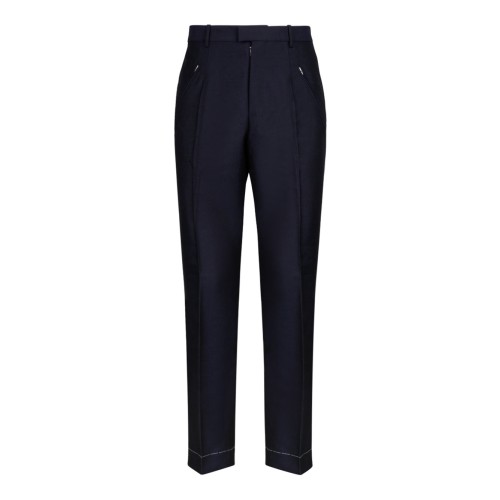 Maison Margiela English Mohair Blu Navy Pants