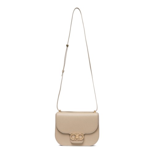 Light Beige Double Gancini Shoulder Bag