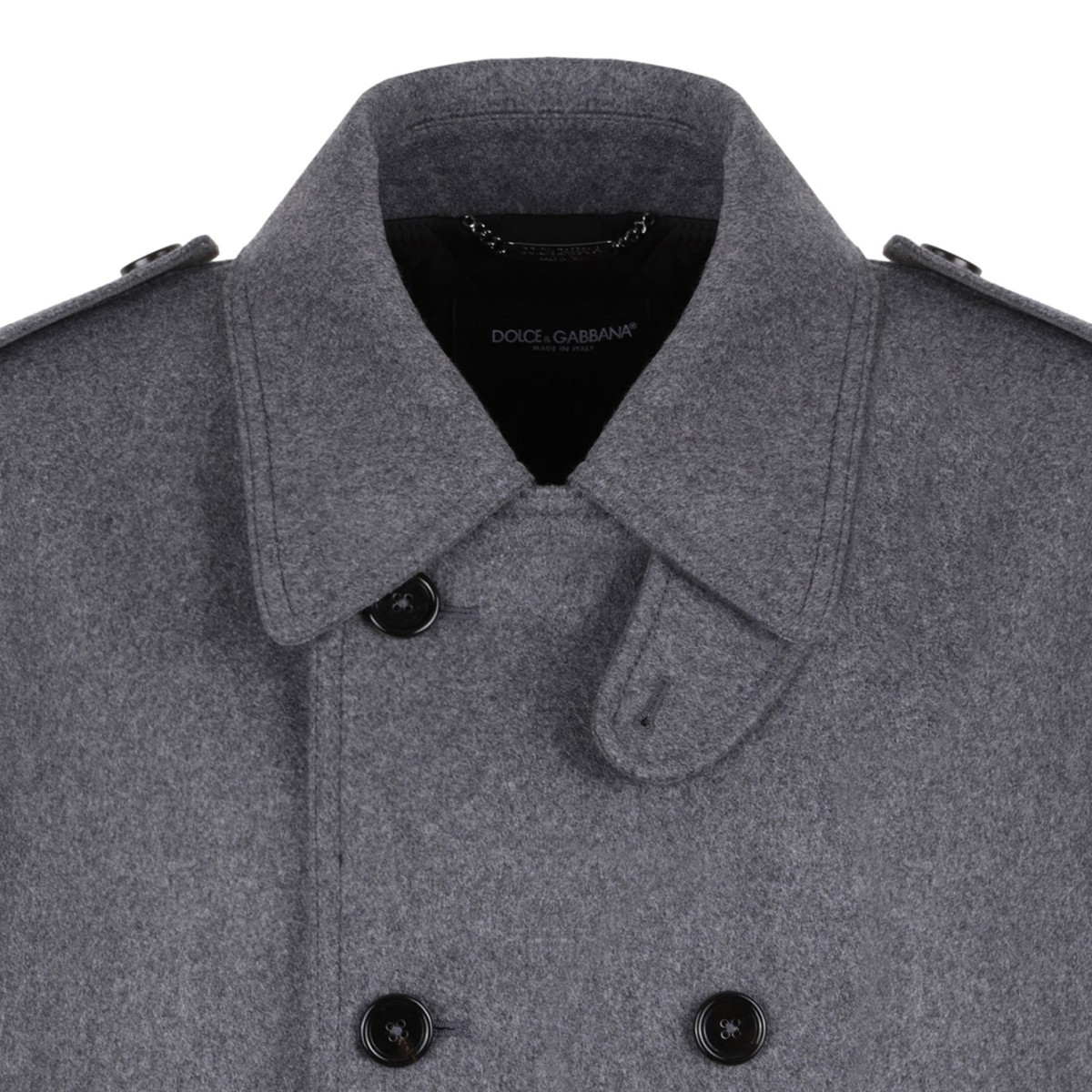 Gray Double-Breasted Cashmere-Blend Pea Coat