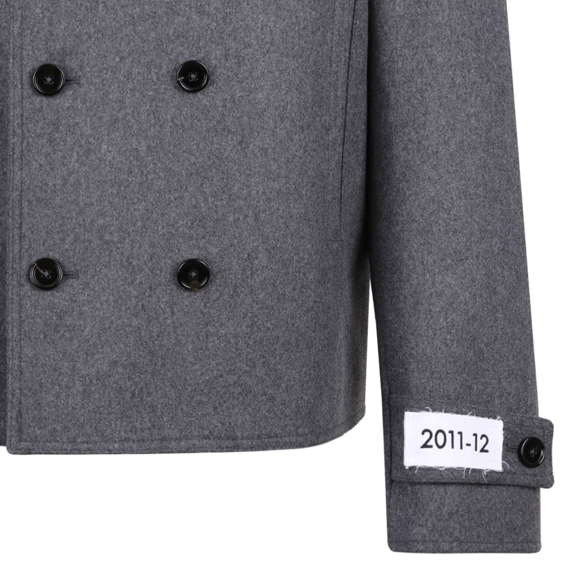 Gray Double-Breasted Cashmere-Blend Pea Coat