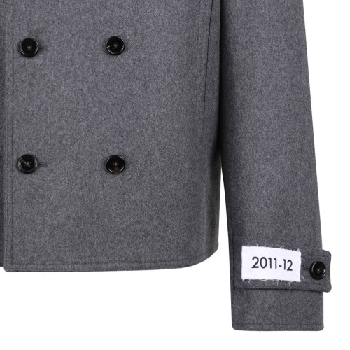 Gray Double-Breasted Cashmere-Blend Pea Coat