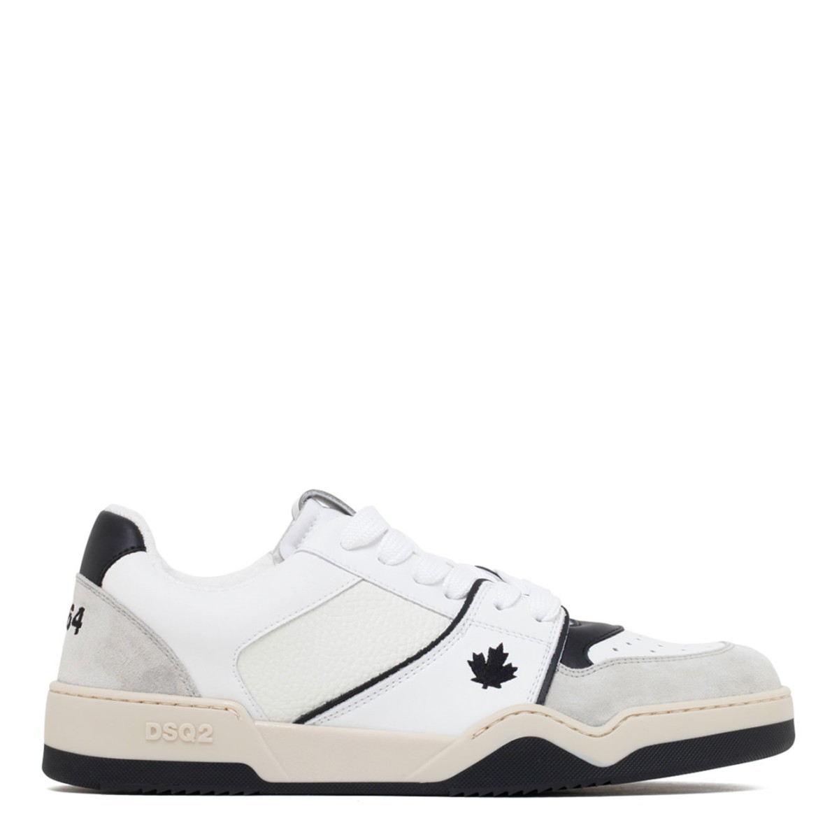 White and Black Spiker Sneakers