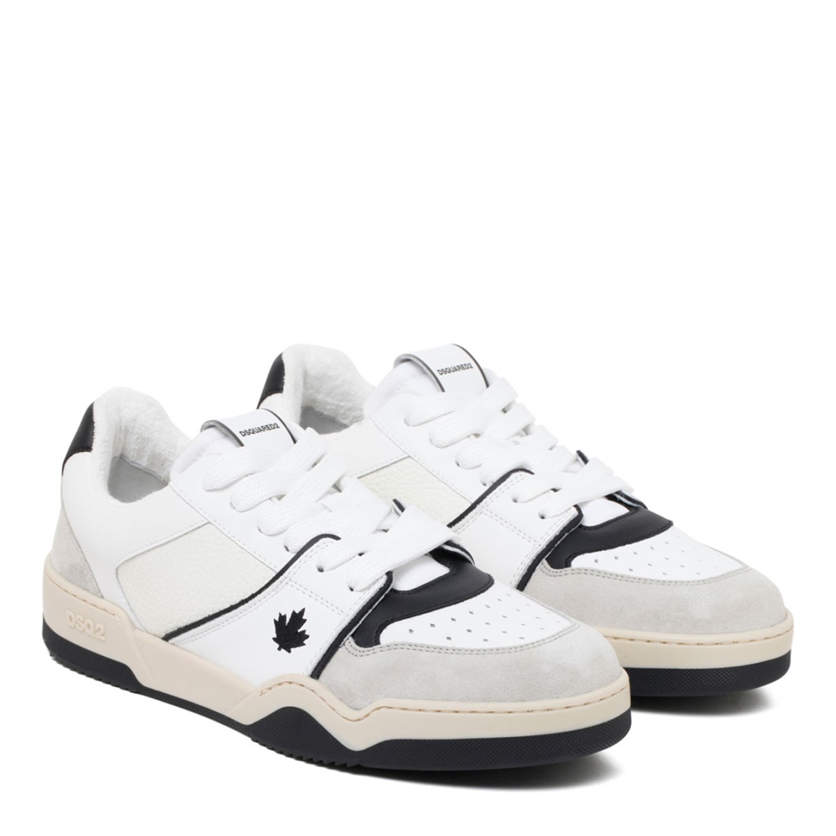 White and Black Spiker Sneakers