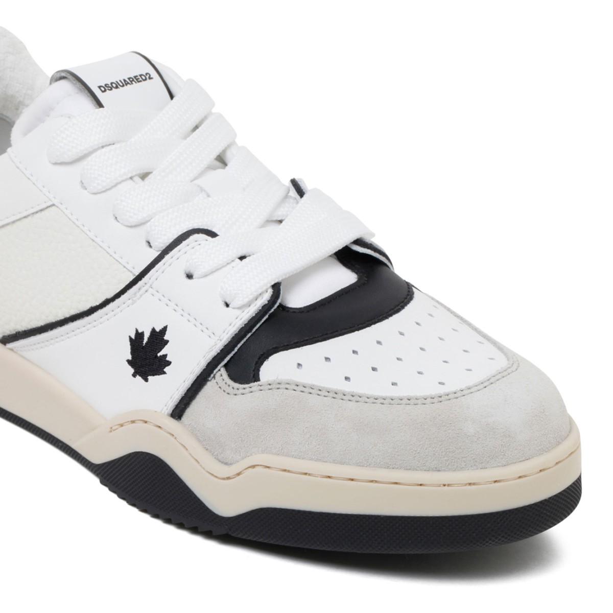 White and Black Spiker Sneakers