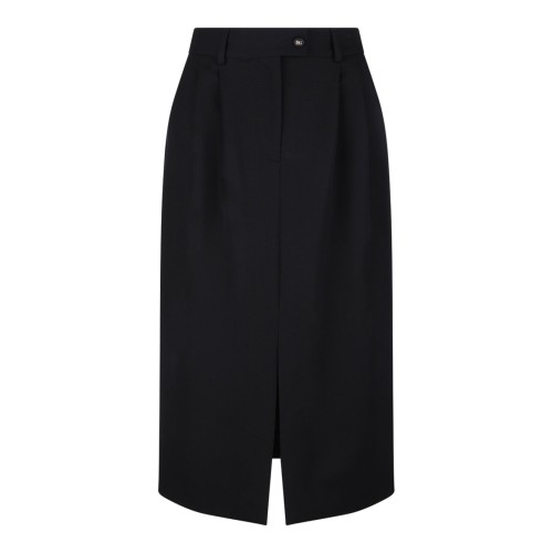 Black Wool Pencil Skirt