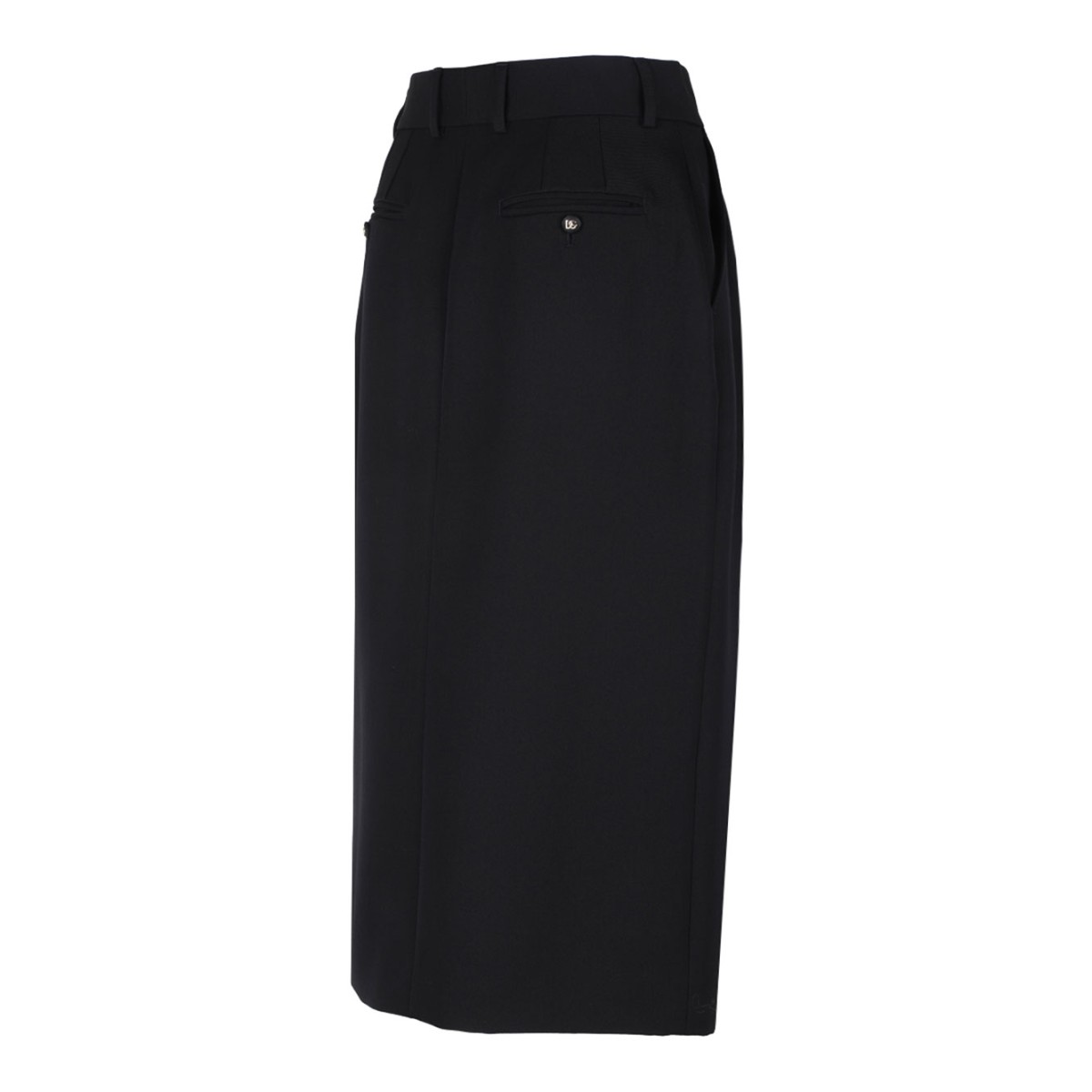 Black Wool Pencil Skirt
