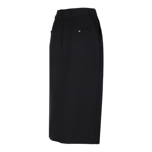 Black Wool Pencil Skirt