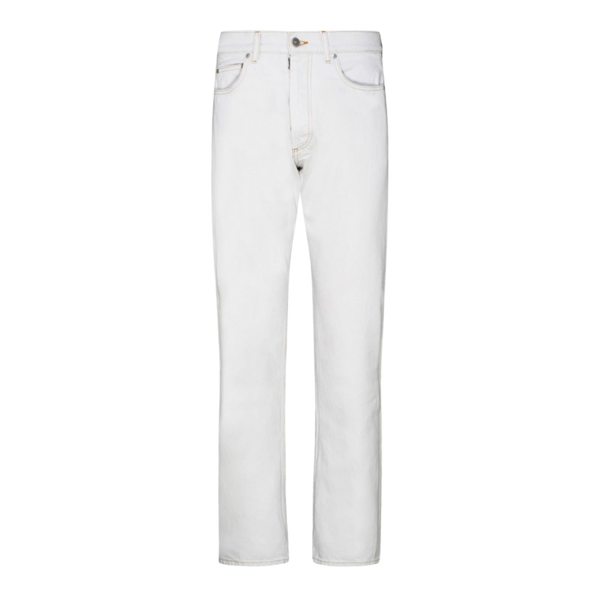 White Cotton Mid Rise Jeans