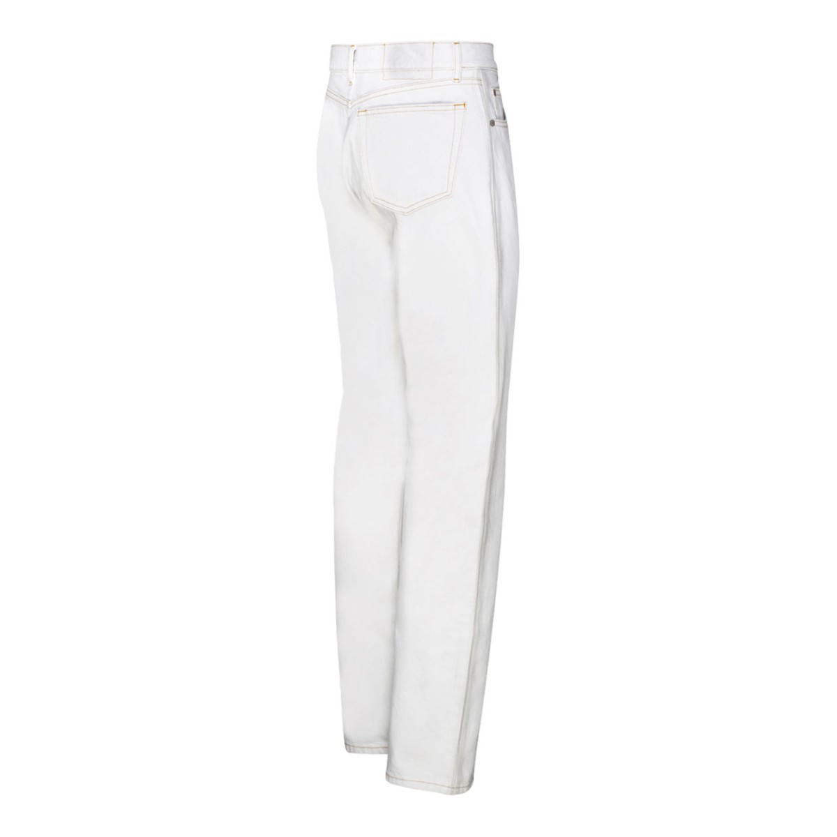 White Cotton Mid Rise Jeans