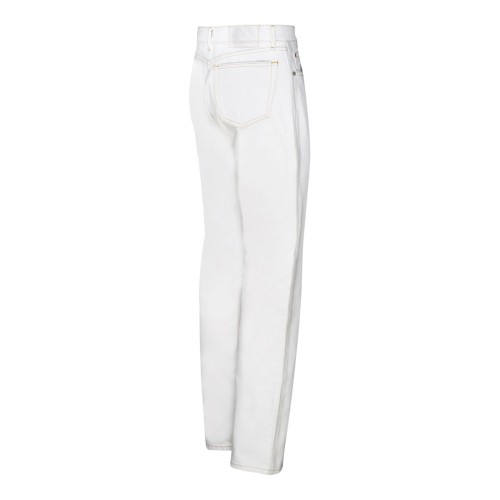 White Cotton Mid Rise Jeans