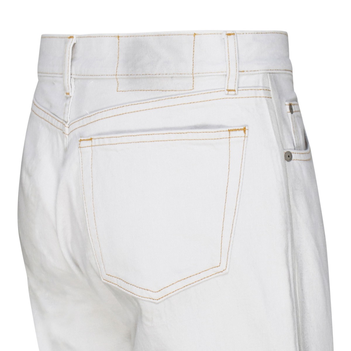 White Cotton Mid Rise Jeans