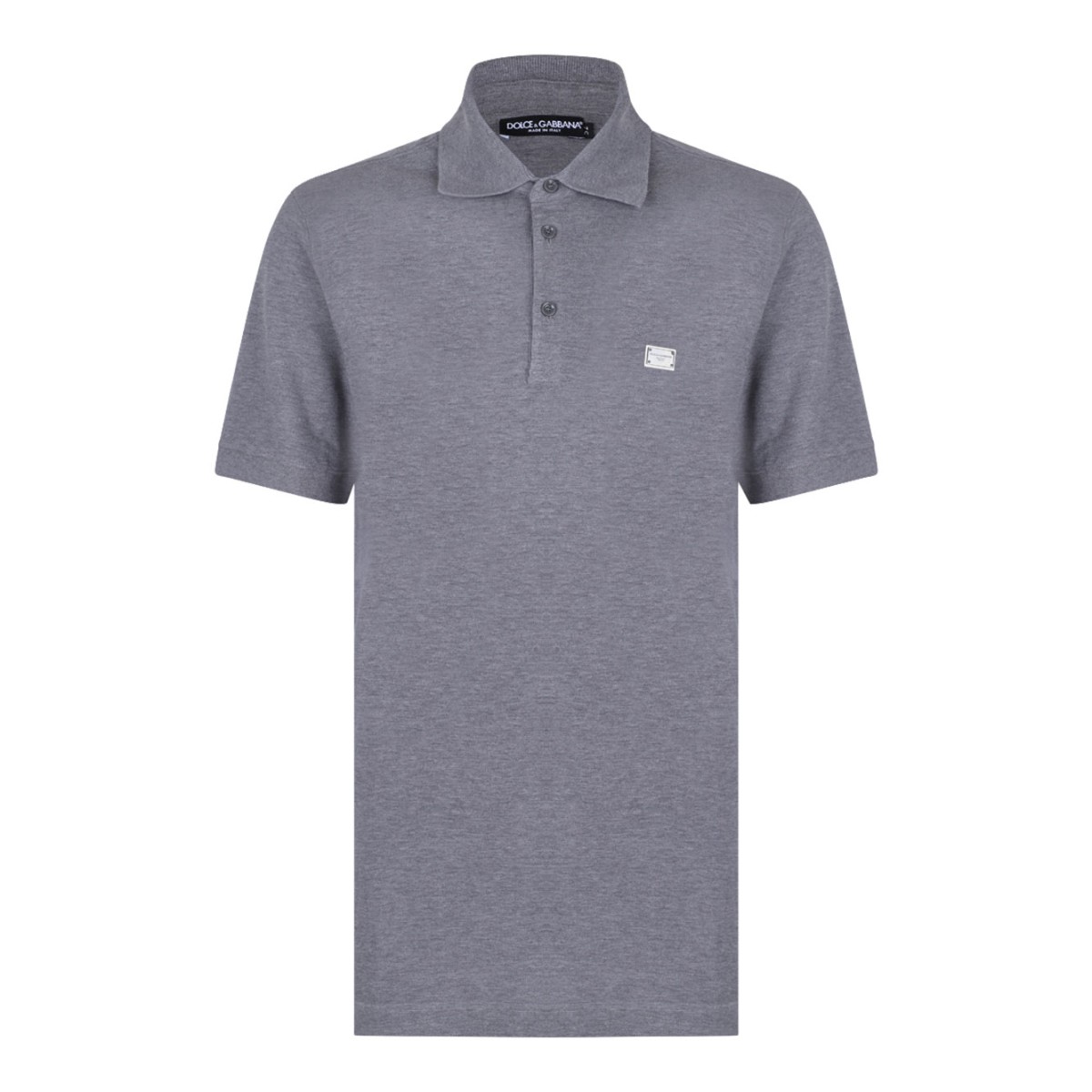 Grey Logo Plaque Polo Shirt