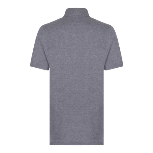 Grey Logo Plaque Polo Shirt