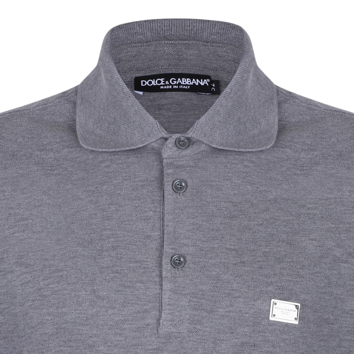 Grey Logo Plaque Polo Shirt