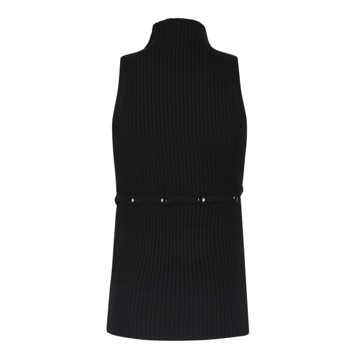 Black Logo-Embroidered Ribbed Tank Top