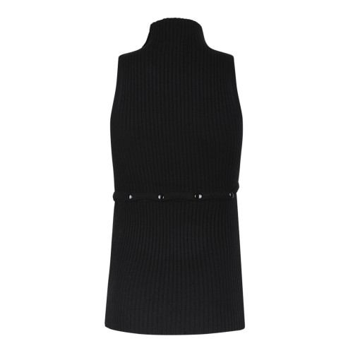 Black Logo-Embroidered Ribbed Tank Top