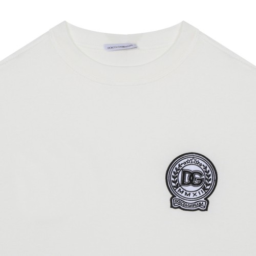 White Logo Embroidered T-Shirt