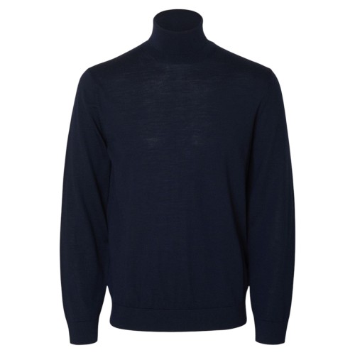 Navy Blue High Neck Jumper