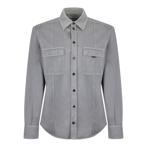 Dark Grey Seam-Detail Shirt