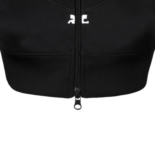 Black Cropped Tracksuit Jacket
