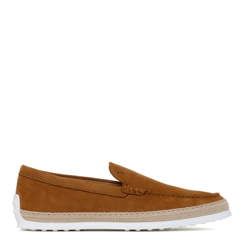 Light Brown Suede Slip On Loafers