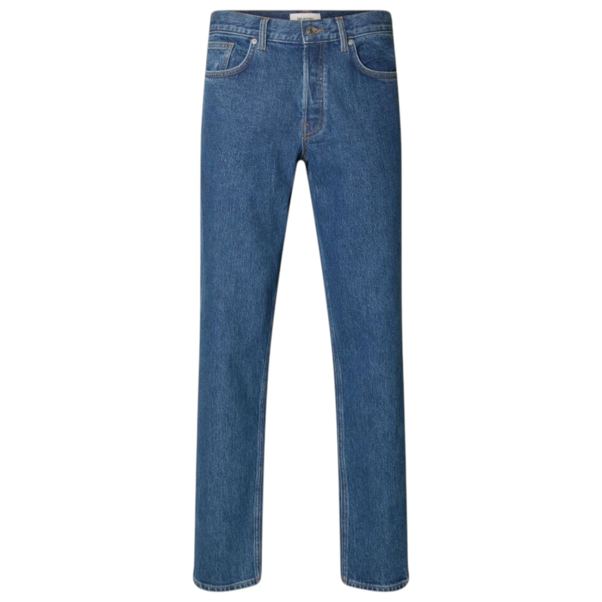 Medium Blue Denim Tapered Jeans