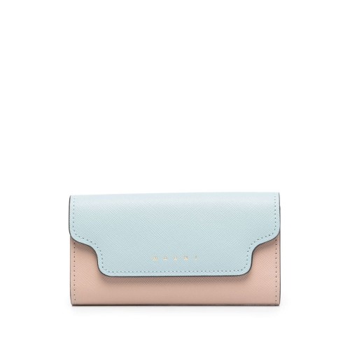 Aquamarine, Natural and Talc Leather Keyholder Wallet