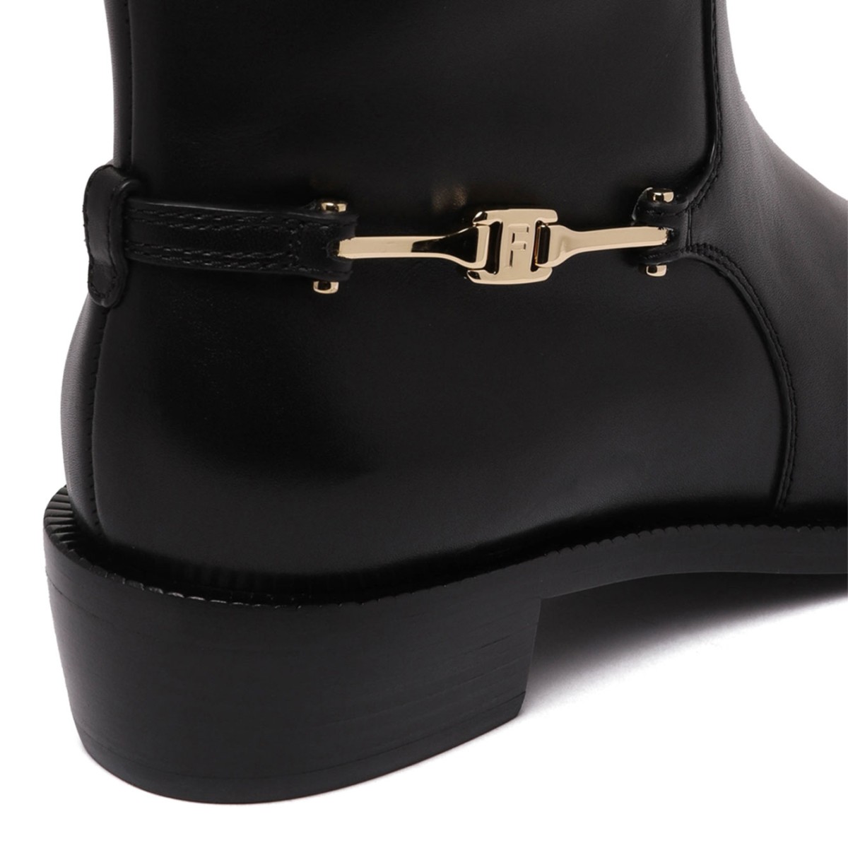 Black F Buckle Boots