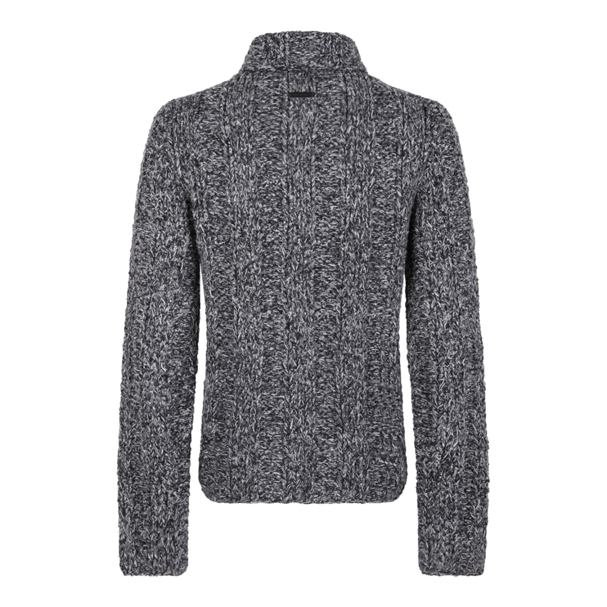 Black and Gray Chunky-Knit Jumper