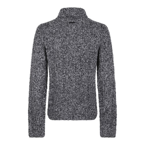 Black and Gray Chunky-Knit Jumper