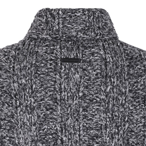 Black and Gray Chunky-Knit Jumper